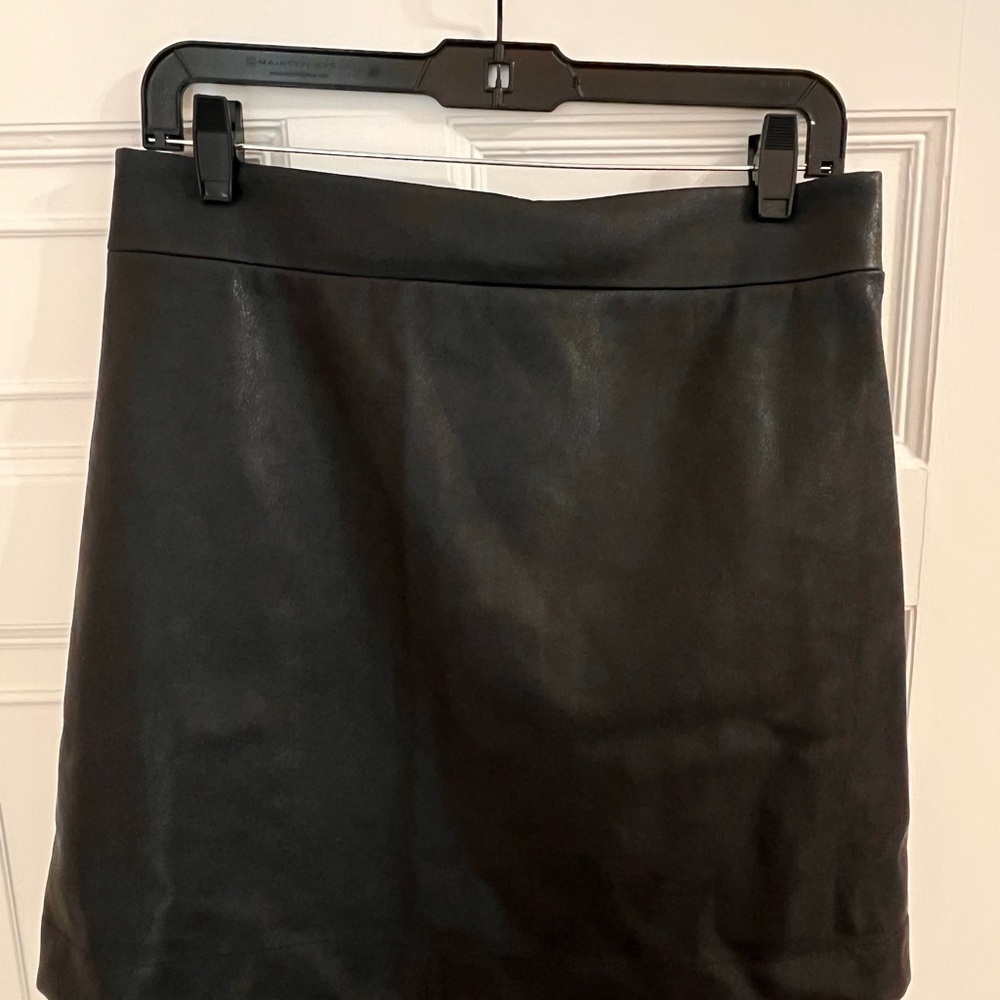 J. Crew Black Leather Mini Pencil Skirt for Work